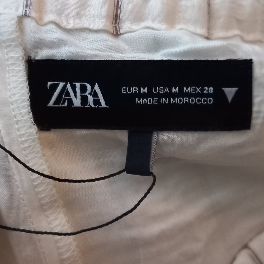 ZARA NWT cream striped shorts - Picture 9 of 10